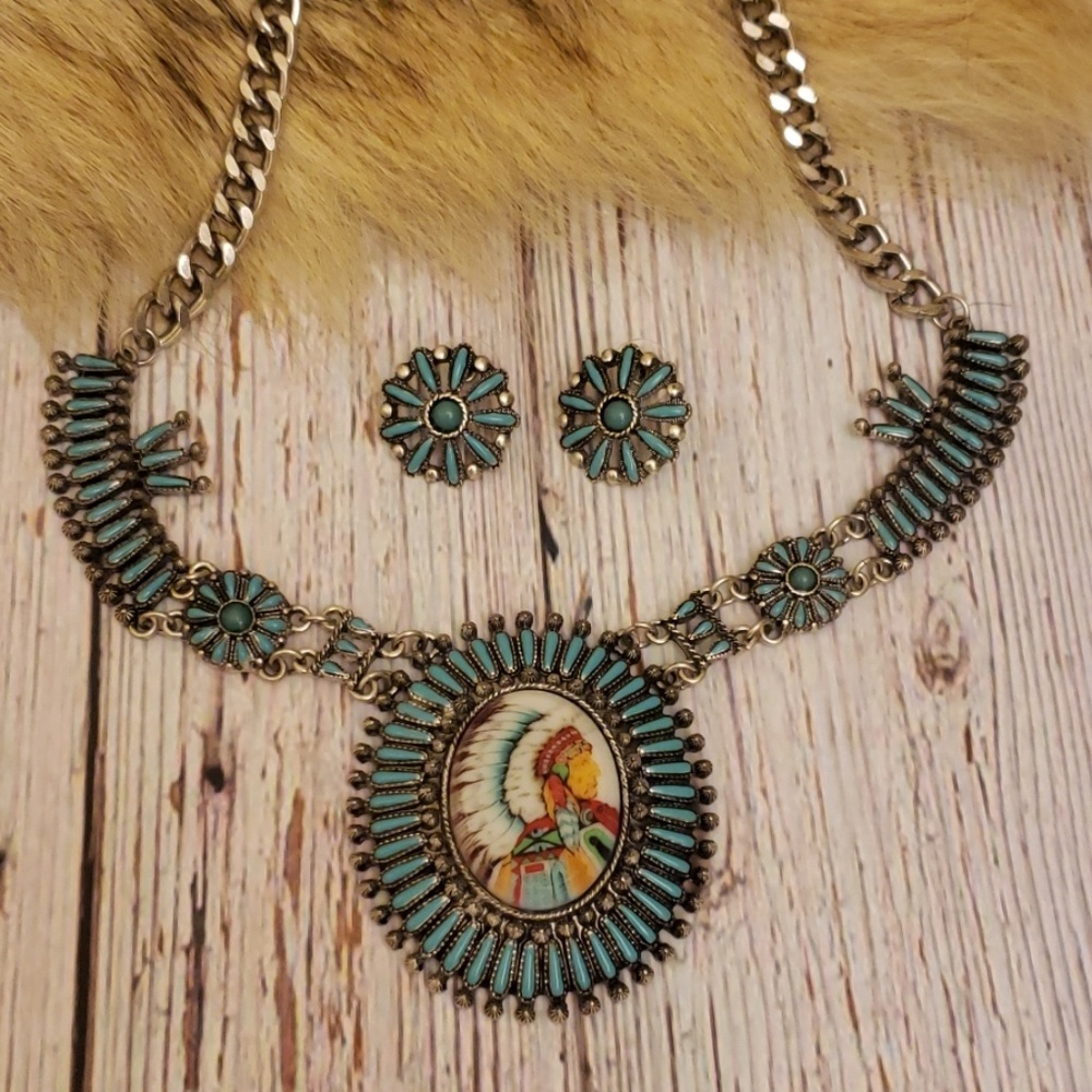 Turquoise Chief Necklace Set